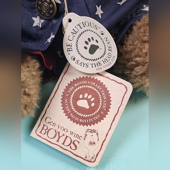 RARE Boyds Bears Bess Bearman 8” “Libearty” Stars Patriotic Plush with Tags - Picture 9 of 11